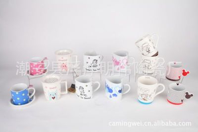 现货供应！时尚有趣卡通图案系列PL-517直身对杯，创意礼品优选